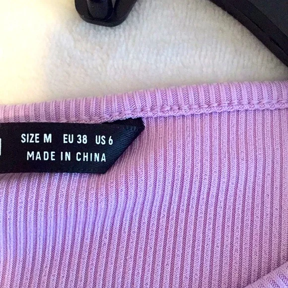 Lilac Ruched Drawstring Side Ribbed Dress - Picture 7 of 7